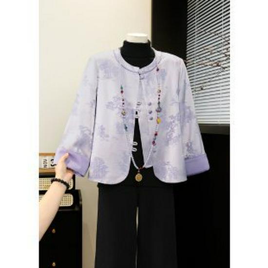 

Mom s Spring Fashion: Chinese-Style Jacket for Middle-Aged & Elderly Women - Plus Size 5XL