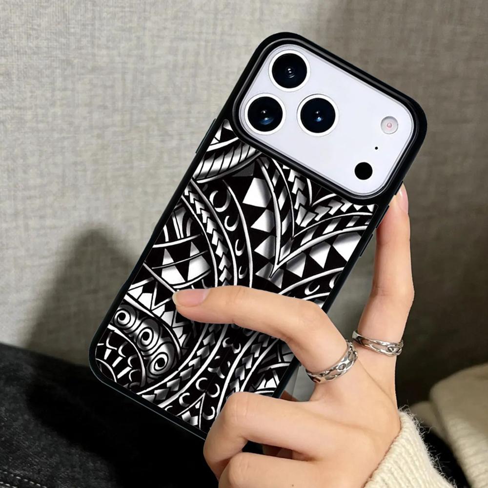 Capa Case for iPhone 17 Air 16 Pro Max 15 Plus 11 13 Mini 14 12 Back Phone Cover Maori Polynesian Samoan Tribal