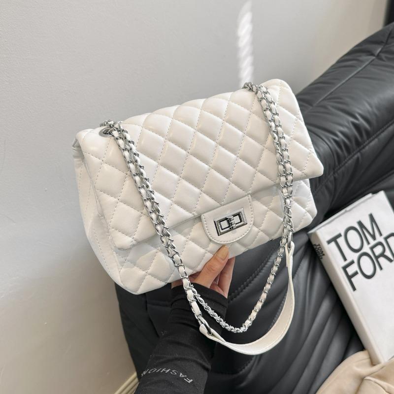 Light Luxury Rhombus Chain Small Square Bag Niche Design Large Capacity Shoulder Messenger Bag Light Luxury Style