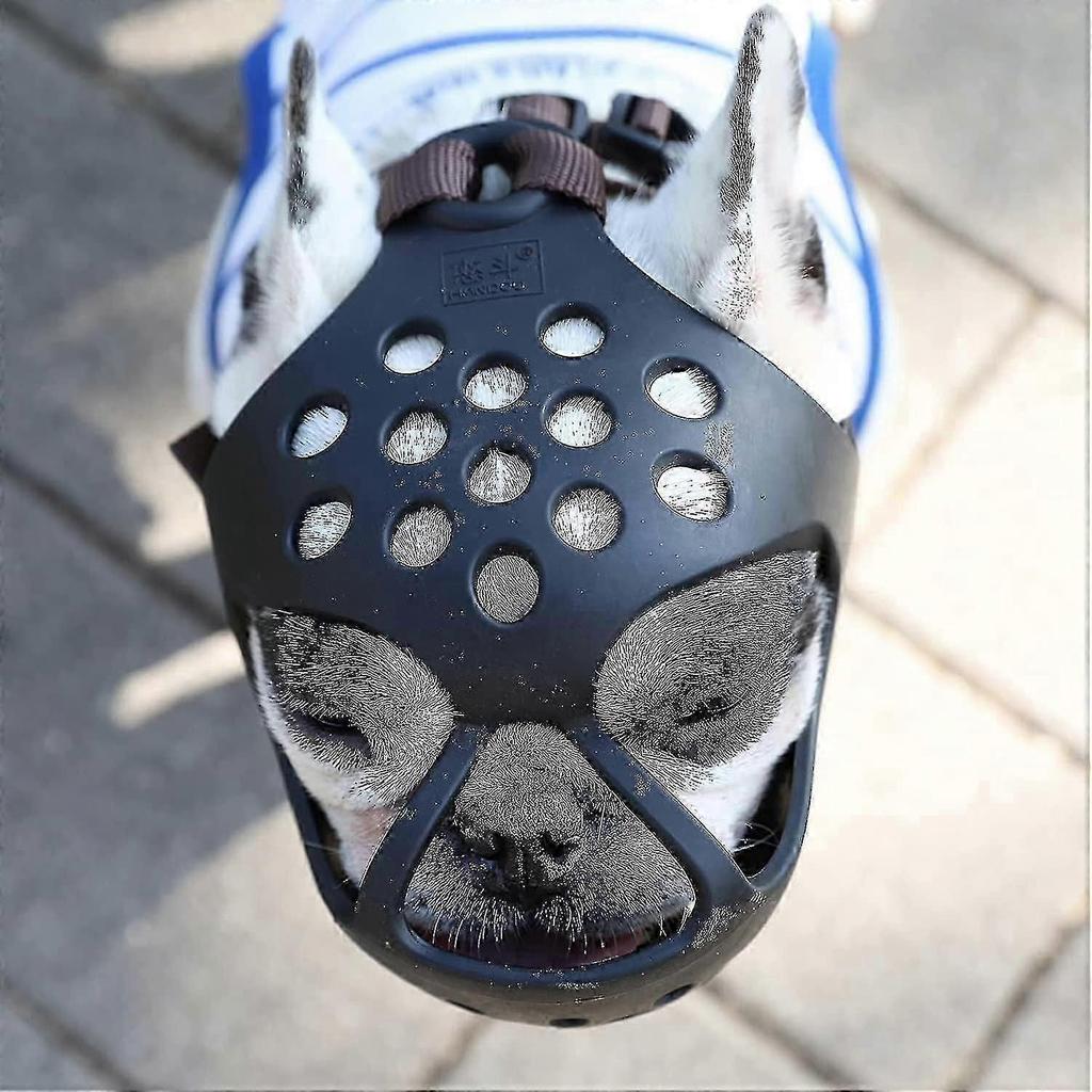 Dog Muzzle For Short Snout Dogs, Soft Silicone Muzzle For Biting Chewing, Ideal For Flat-faced Aggressive Dogs