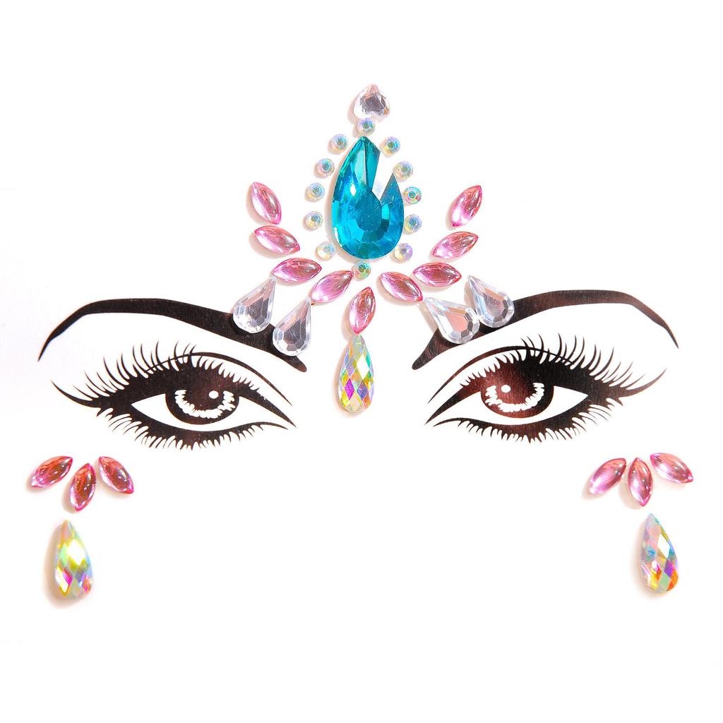Crystal Tattoo Sticker Glitter Eyeliner Eyebrow Makeup Face Eyes Diamond Temporary Tattoo Rock Rhinestone 3D Eyeliner Stickers
