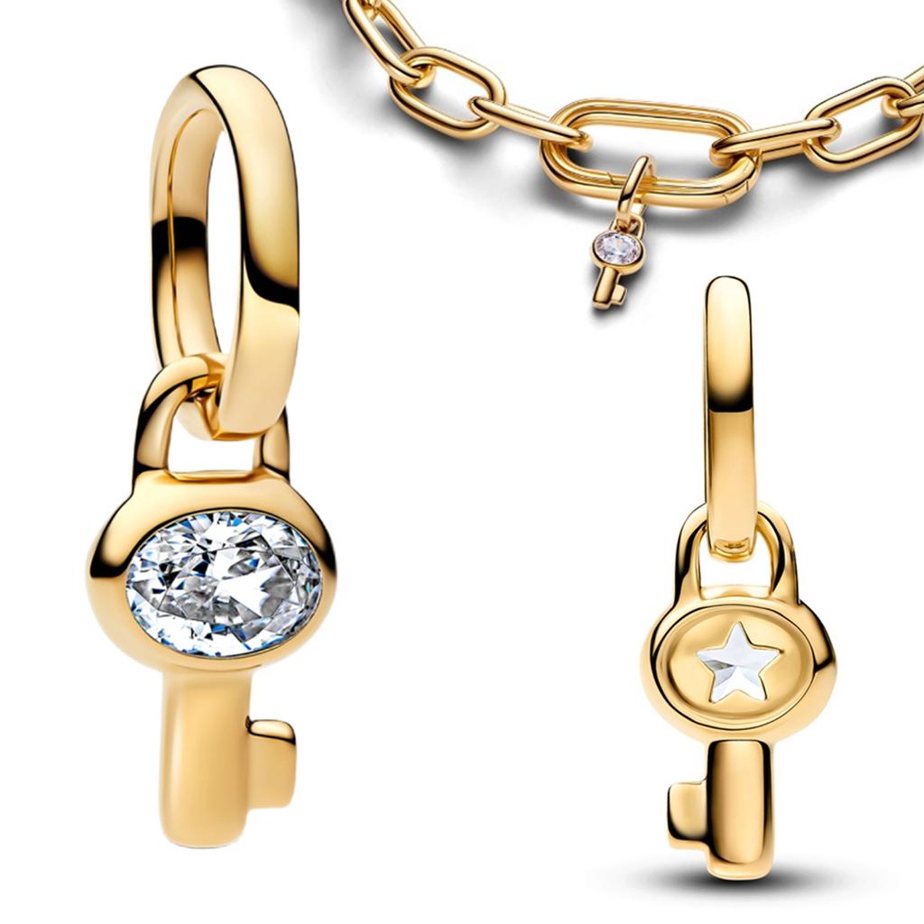 925 Silver Lock Key Charms Butterfly Treasure Love Slogan Heart Multi Tone Moon Beaded Bracelet Jewelry Gift for Women