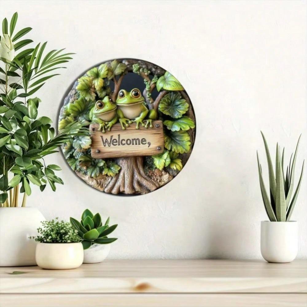 Modern Round Metal Wall Art Durable Easy Clean Home Office Decor Gift