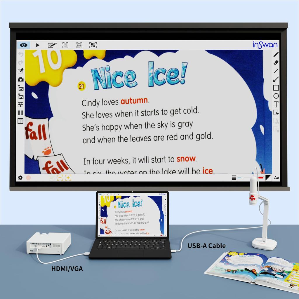 INSWAN In USB Document CMOS Portable Microphone LED Light Compatible with and iPad for Online Zoom Video Live and Working from Home INS-3 (Made