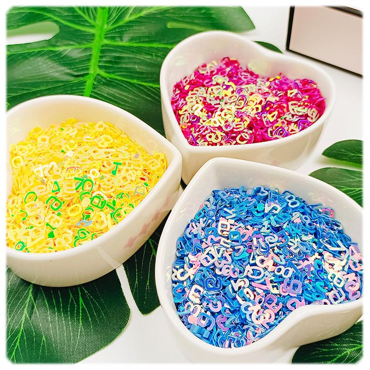 YALEDUO Digital 6MM Iridescent 0-9 Number Sequins for Nail Art DIY Glitter.