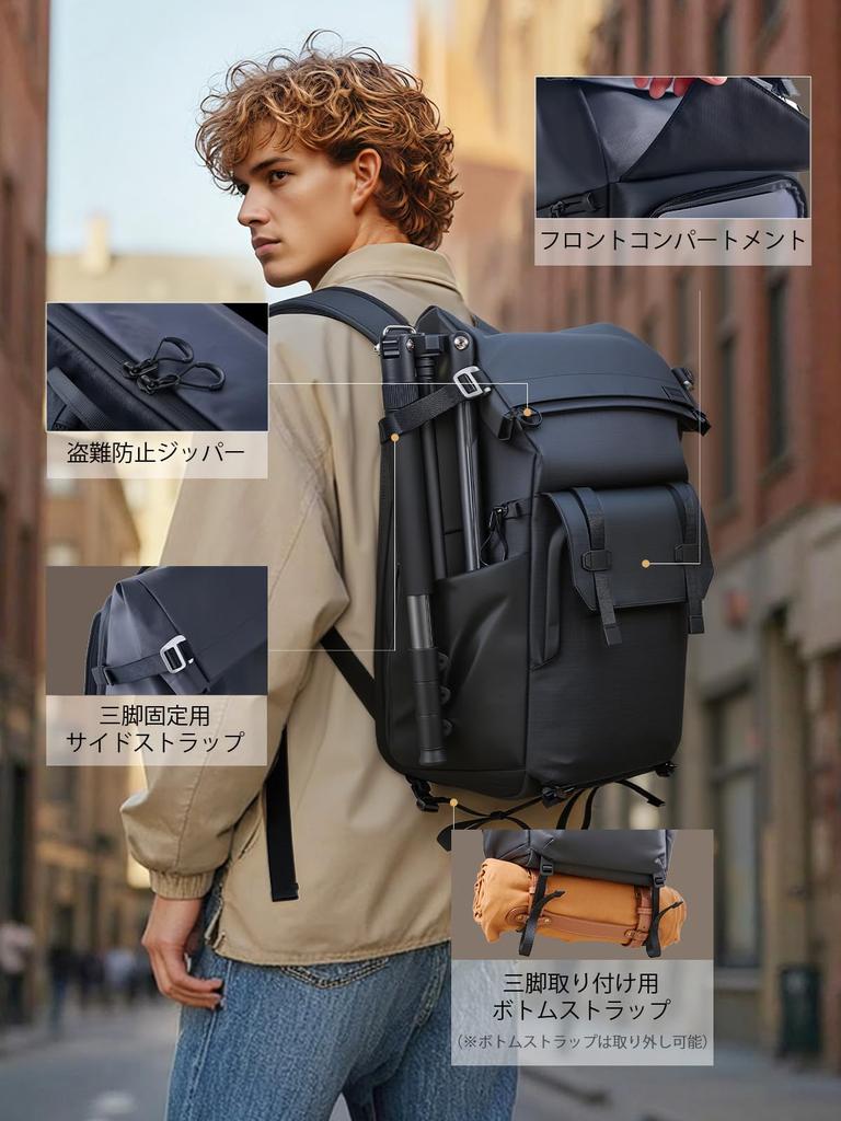 Camera Camera 25L 5L Large Adjustable Tripod Suitcase Attachment Laptop Professional Camera Backpack for and C6 [Elrano] Backpack, Bag, + Expandable,