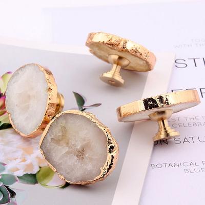 Manufacturer Furniture Hardware Decoration Natural Ore Crystal Handle Knob Drawer Cabinet Door Crystal Pulls Knob