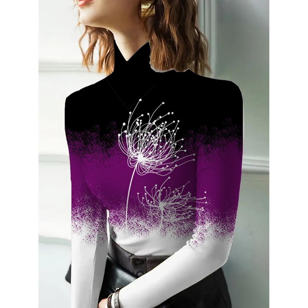 Women's Cheongsam Collar Long Sleeve T-Shirt, Regular Version, Spring and Autumn Collection