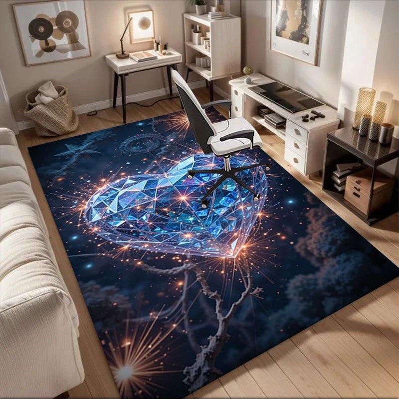 

Magical Crystal Heart Wall Art Decor Office Mat Home Decor Office Desk Chair Rugs Chair Carpet for office Chair Mat Gift For Halloween & Ch 60cm by 90cm