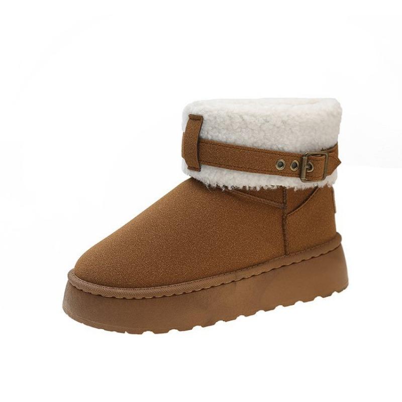 Large Size Fluffy Snow Boots for Women's Autumn and Winter New Velvet Thickened Large Cotton Warm Cotton Shoes Cotton Boots for Women