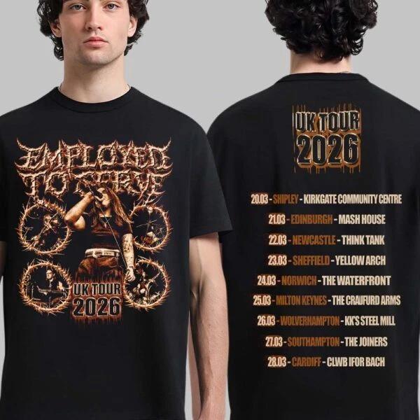 

Employed To Serve UK Tour 2026 Merch With Dates Back Two Sided T-Shirt S