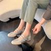 Cowhide Petite Height-Increasing French Ballet Flats - Women's Soft Sole 2025 Mary Jane Shoes
