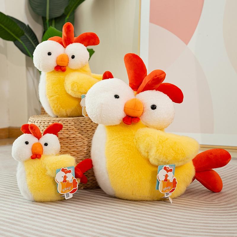 13~35CM Cute Funny Big Eye Rooster Plush Toy Soft Plush Toys Lovely Chicken Plush Animal Toys Home Decor Bedroom Pillows Gifts