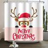 ZHL22Christmas Shower Curtain for Bathroom Waterproof Decoration with Hooks Weighted Lead Hem Heavy Duty Polyester Bath Curt2Ol%