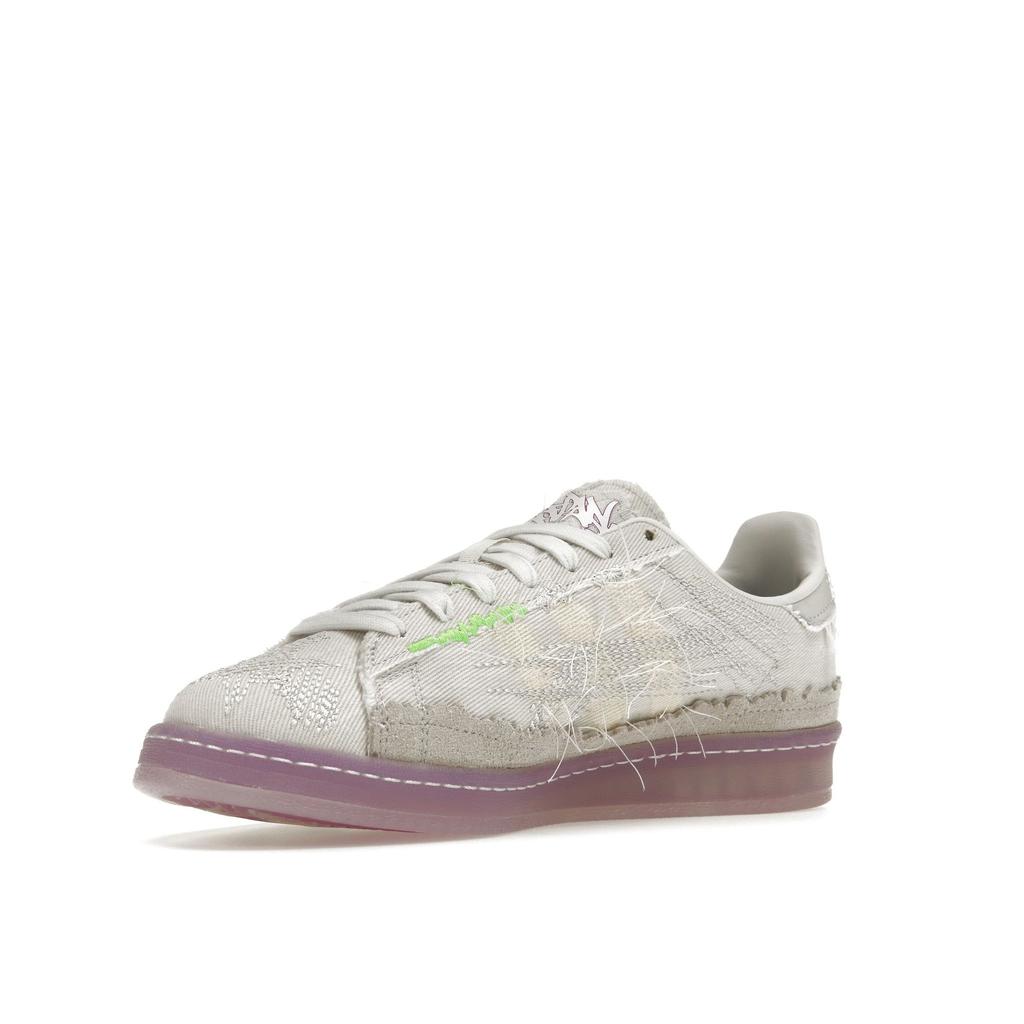 Youth of Paris X Adidas Campus 80s White Unisex Sneakers Crystal-White Grey-One Solar-Green ID6805