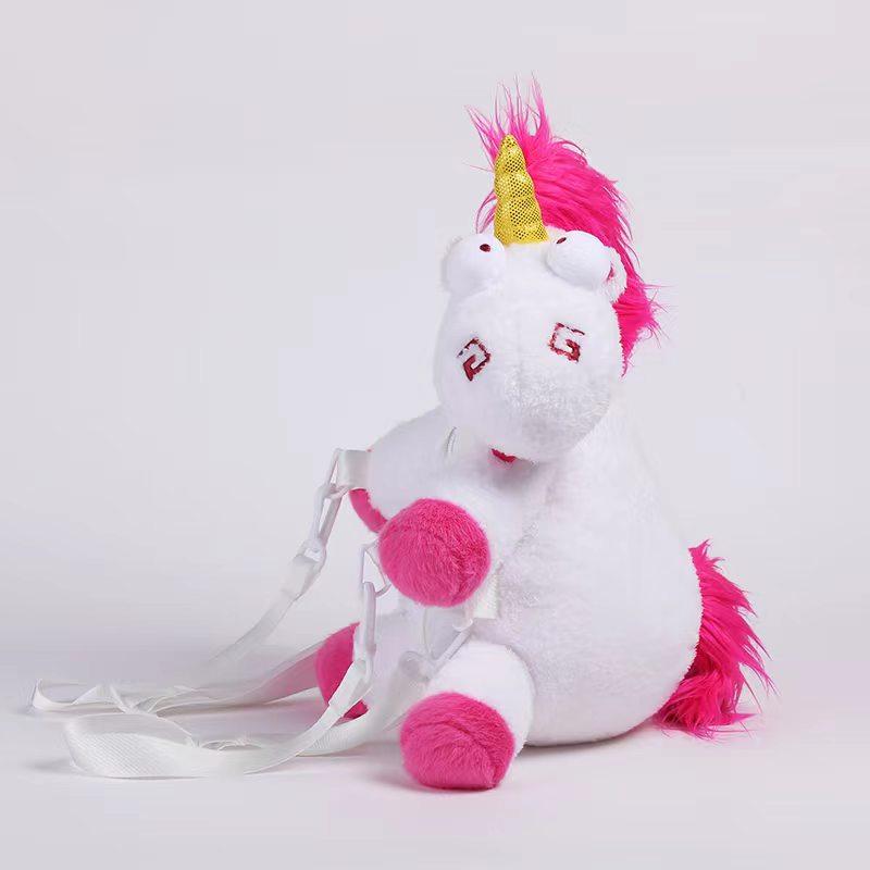 Pink Plush Unicorn Backpack Cute Cartoon Stuffed Animal Daypack For Kids