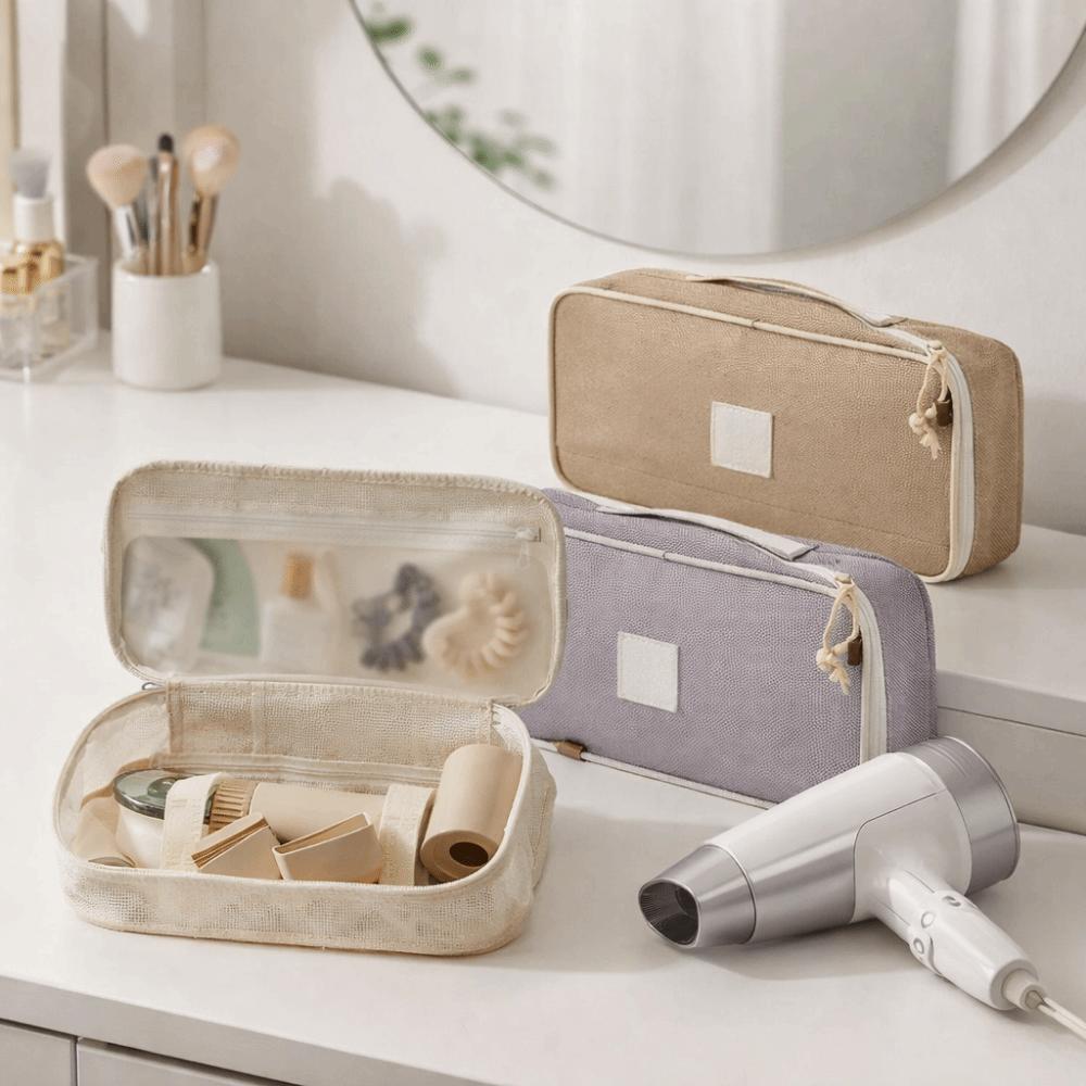 Large Capacity Hair Dryer Storage Bag PVC Hair Styling Case Beauty Tools Storage
