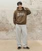 AGOD (Fleece-Lined) Single-Pleat Wide Sweatpants [White Melange]