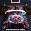 Set Biancheria da Letto West Ham United Football Design 1 Copripiumino + 2 Federe Morbido Traspirante Biancheria da Letto per la Casa
