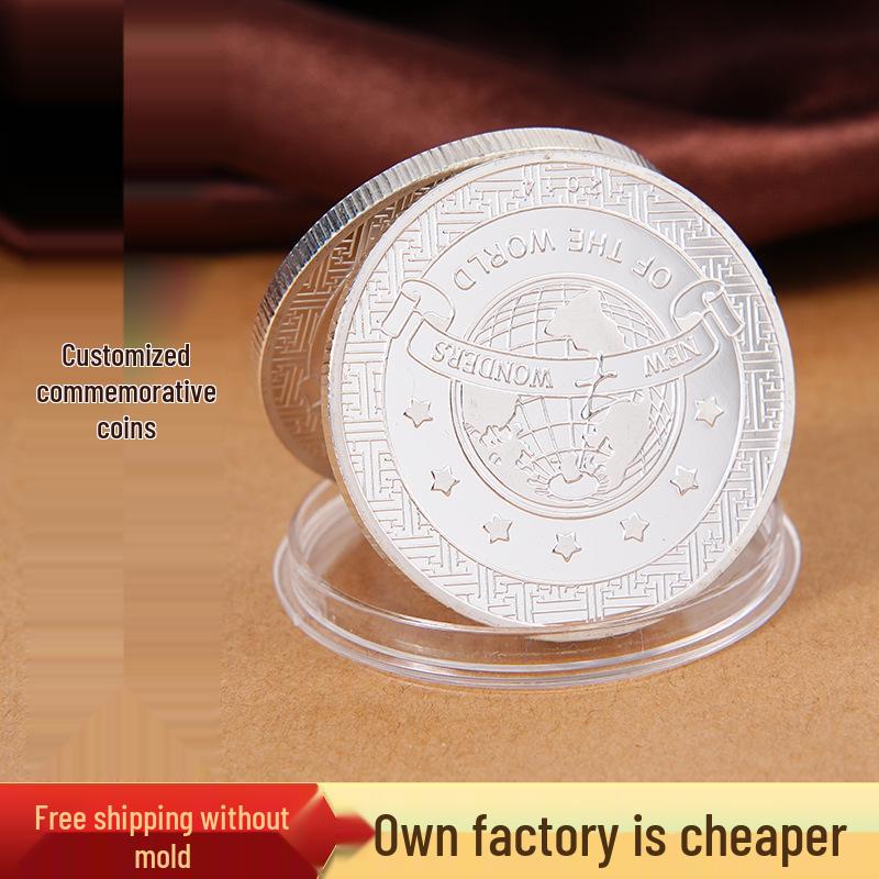 Ancient Egyptian Sphinx & Pyramid Commemorative Pharaoh Coin, Gold/Silver-Plated