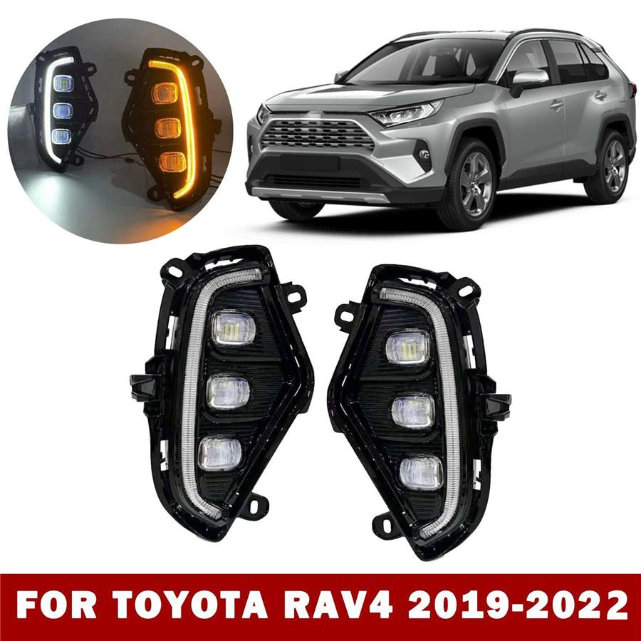 2 Pezzi Lampade Luci Diurne Fendinebbia Per Toyota RAV4 2019 2020 2021 2022