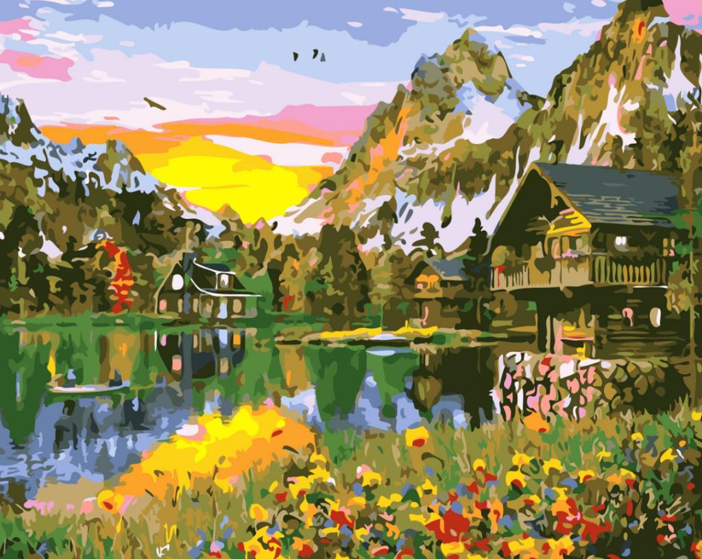 Zarámovaný malířský set podle čísel pro dospělé jako dárek