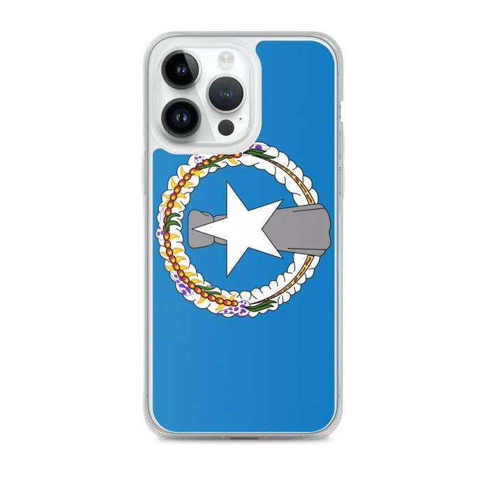 Coque iPhone - Drapeau Îles Mariannes Du Nord - Souple - Multicolore - Compatible iPhone 14 Pro Max