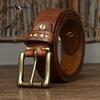 Retro Fashion Personality Style Top Layer Leather Belt Men's Genuine Leather Pin Buckle Jeans Belt