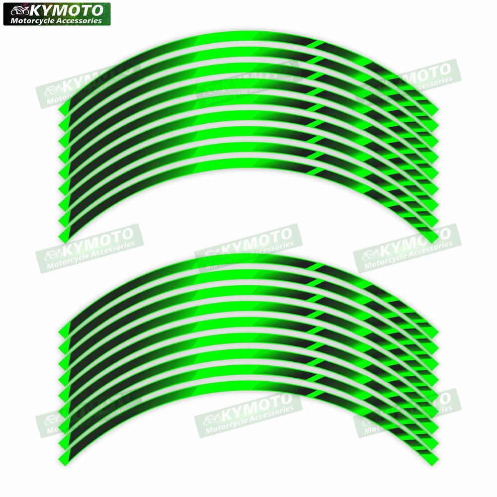 Universal 17 Inch Motorcycle Accessories Front and Rear Wheel Stickers Decorative Waterproof Reflective Wheel Rim Stickers