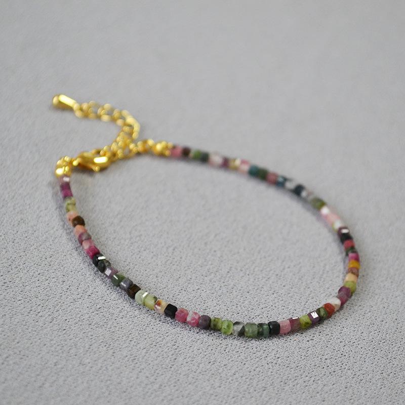 Vintage Sparkling Sugar Cube Natural Stone Layered Bracelet for Women