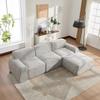 Modular Compression Sofa, Chenille Fabric, Filled with 30D High-Resilience Foam. Easy To Move, Non-Slip Base, Ideal for Living Room - Gray