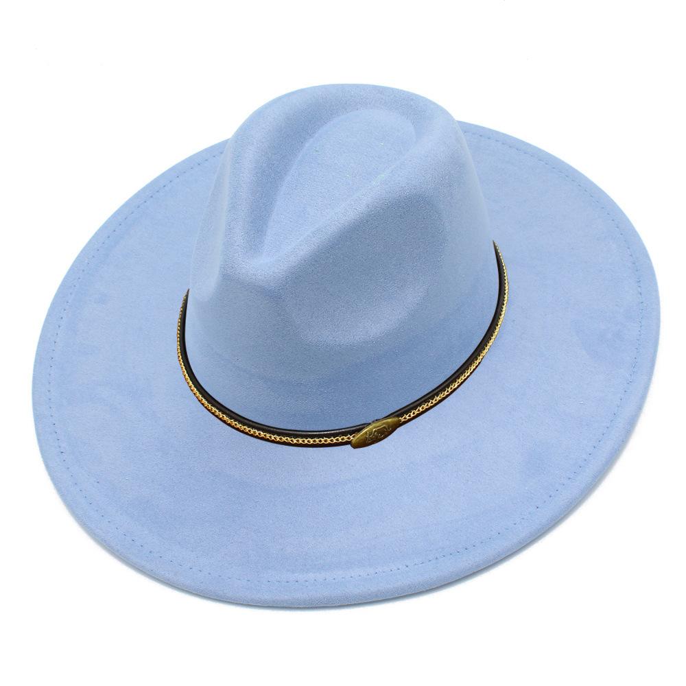 Cappello a cilindro fedora oversize stile europeo e americano uomo e donna semplice ed elegante parasole da esterno cappello jazz cappello da spiaggia per vacanze al mare