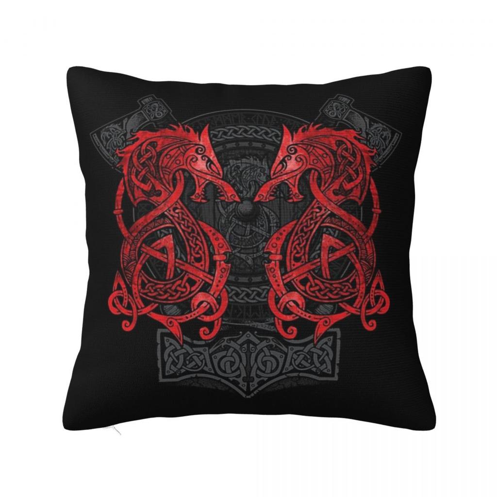 Viking Loki Son Fenrir Square Pillowcase Cushion Cover Pillow Case Throw Pillow Cover for Home Sofa Living Room