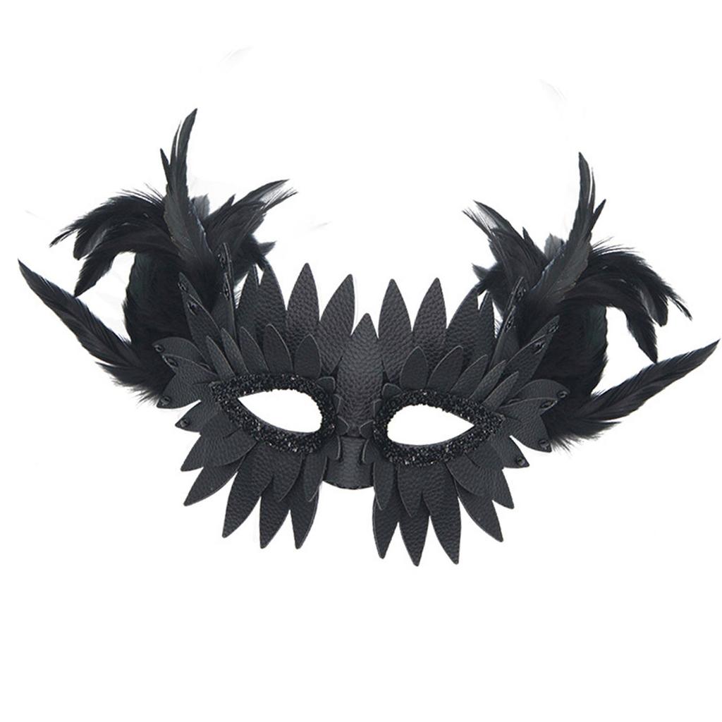 Verstellbare Eulenfeder Schnabel Maske Halbgesicht Leicht PU Bequem zu Tragen Für Halloween Feiern Und Rollenspiele