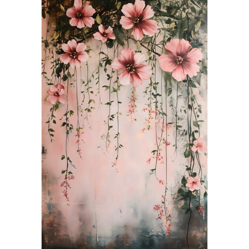Spring Abstract Art Flower Banner Background Cloth, Adult Birthday Party Decoration Pregnant Woman Portrait Photography Backdrop