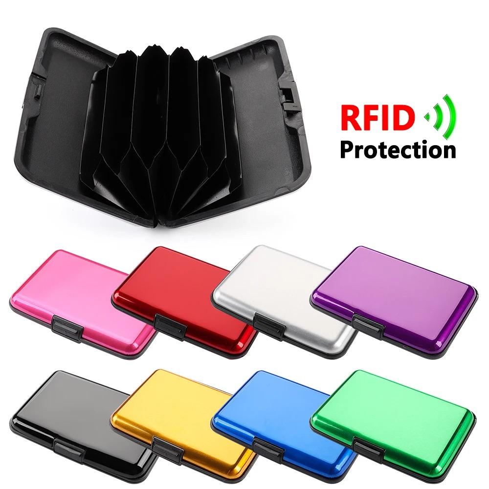 RFID Blocking Credit Card Holder Coin Purse Aluminum Metal Waterproof Anti-Theft Wallet Business for Men Women Card Case