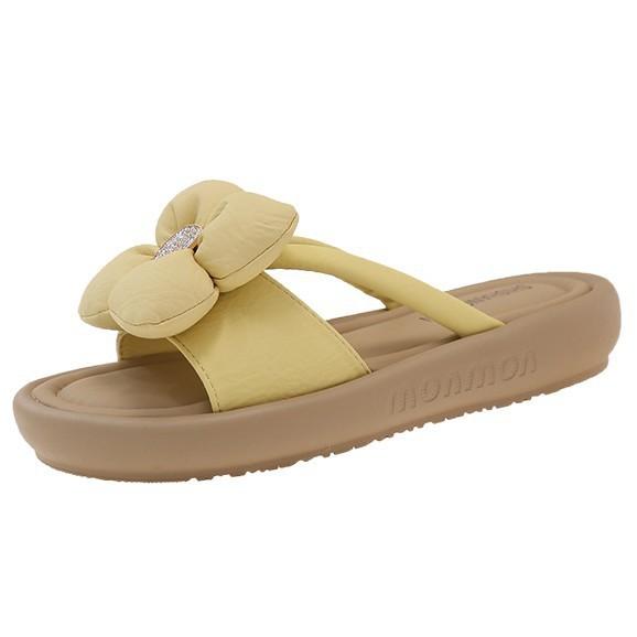 Stepping On Shit Slippers Female Summer Wear 2025 New Fairy Wind Flat-bottomed Flowers with Skirt One-word Beach Sandals