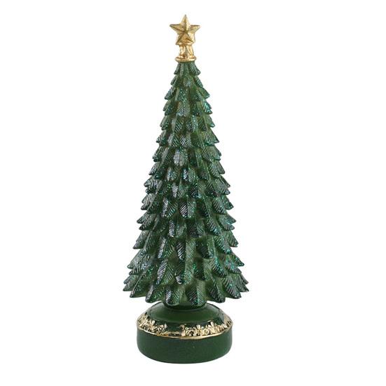 Resin Christmas Tree Figurine Small Tabletop Christmas Tree Decoration with Star Topper