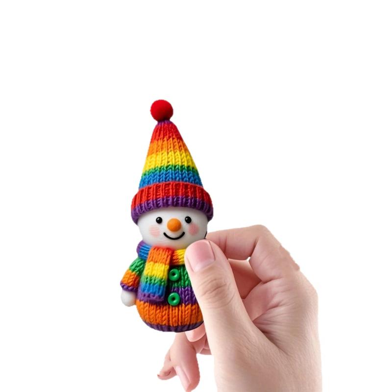 1/16/32 Stück 2D Flaches Hängendes Holz-Schneemann-Ornament Bunter Gestrickter Stil Schneemann-Anhänger Für Weihnachtsbaum Weihnachten Feiertagsdekoration