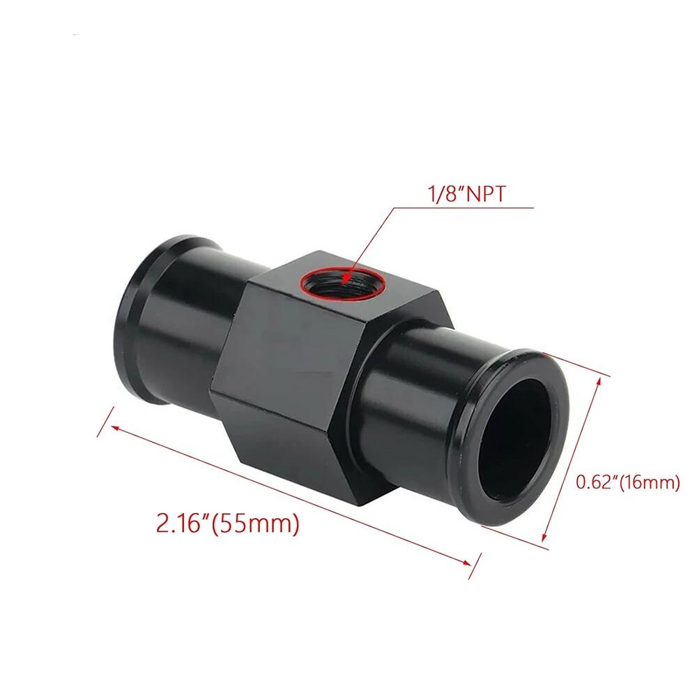 Black Water Temp Gauge Radiator Temperature Water Temp Joint Pipe Sensor Hose Adapter 18MM 20MM 22MM 24MM Interior Parts