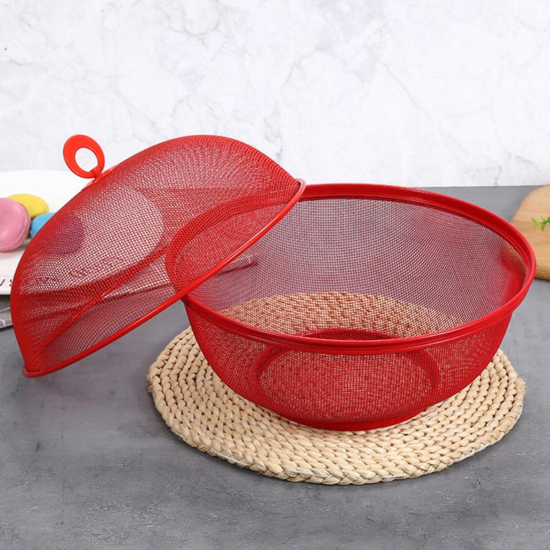 Mesh Fruit Basket With Lid Prevent Fly Kitchen Basket Vegetables Fruit Holder