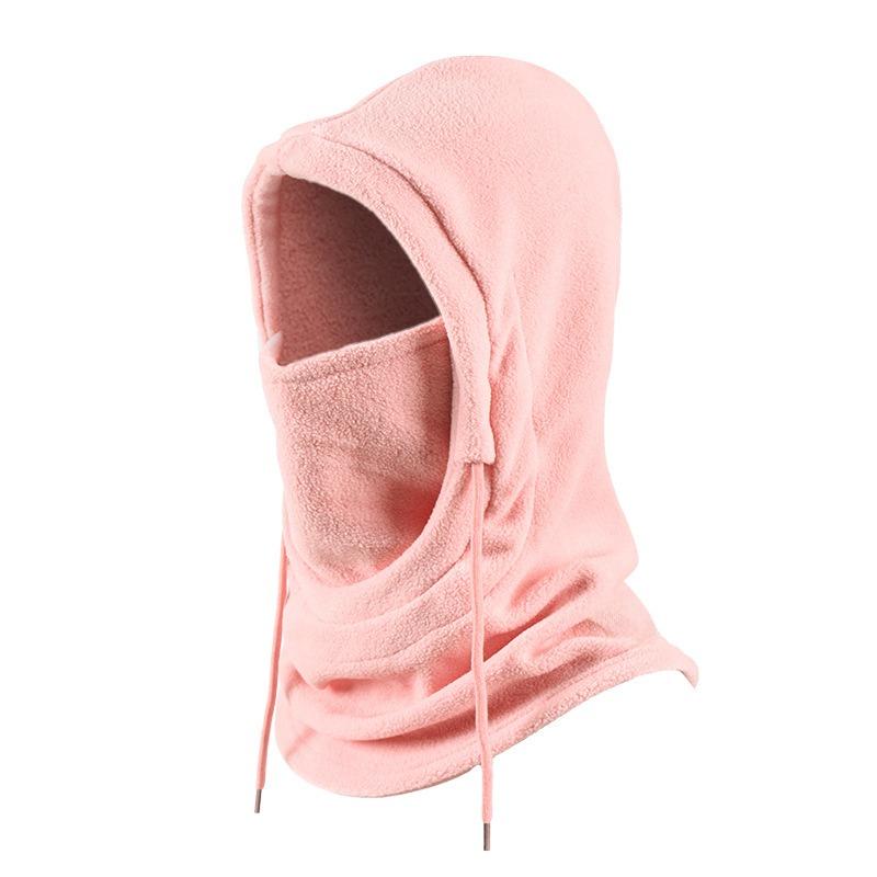 Balaclava d'hiver Capuche en tricot Unisexe Masque chaud coupe-vent avec cordon de serrage Casque de moto pour le ski et le froid Bonnet chaud en tricot