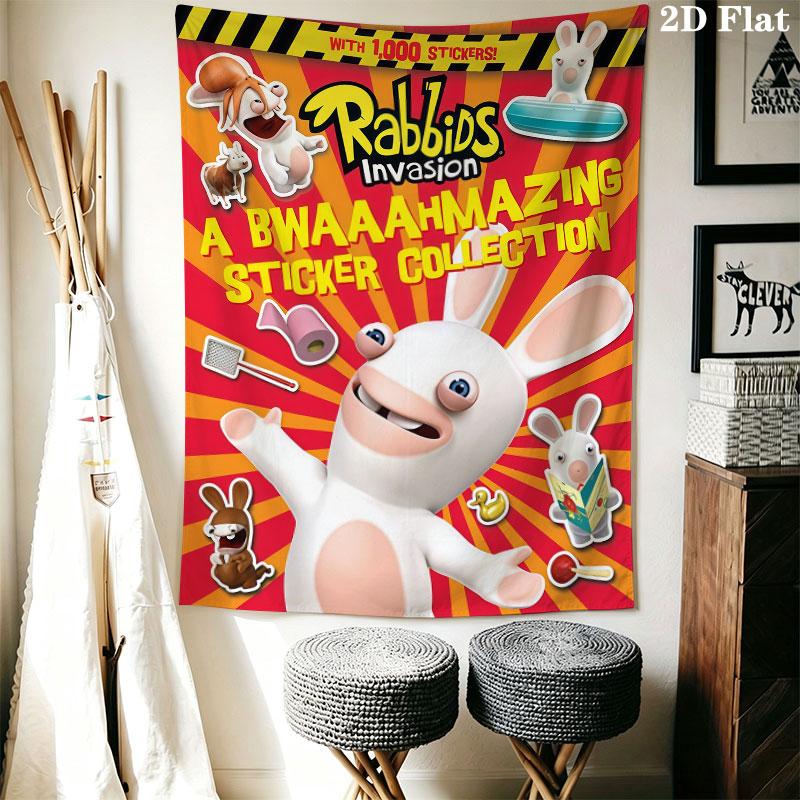 Rabbids Invasion Bliss Wall Hanging Printed Fabric Blanket Decorative Tapestries for Bedroom Living Room Home Decor