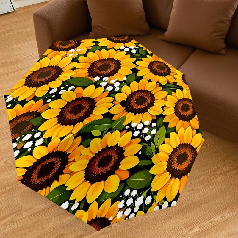 1PC Sunflower Umbrella-8-Rib Reinforced Portable Folding Travel Suitable for All Seasons Outdoor Daily Use -J0337