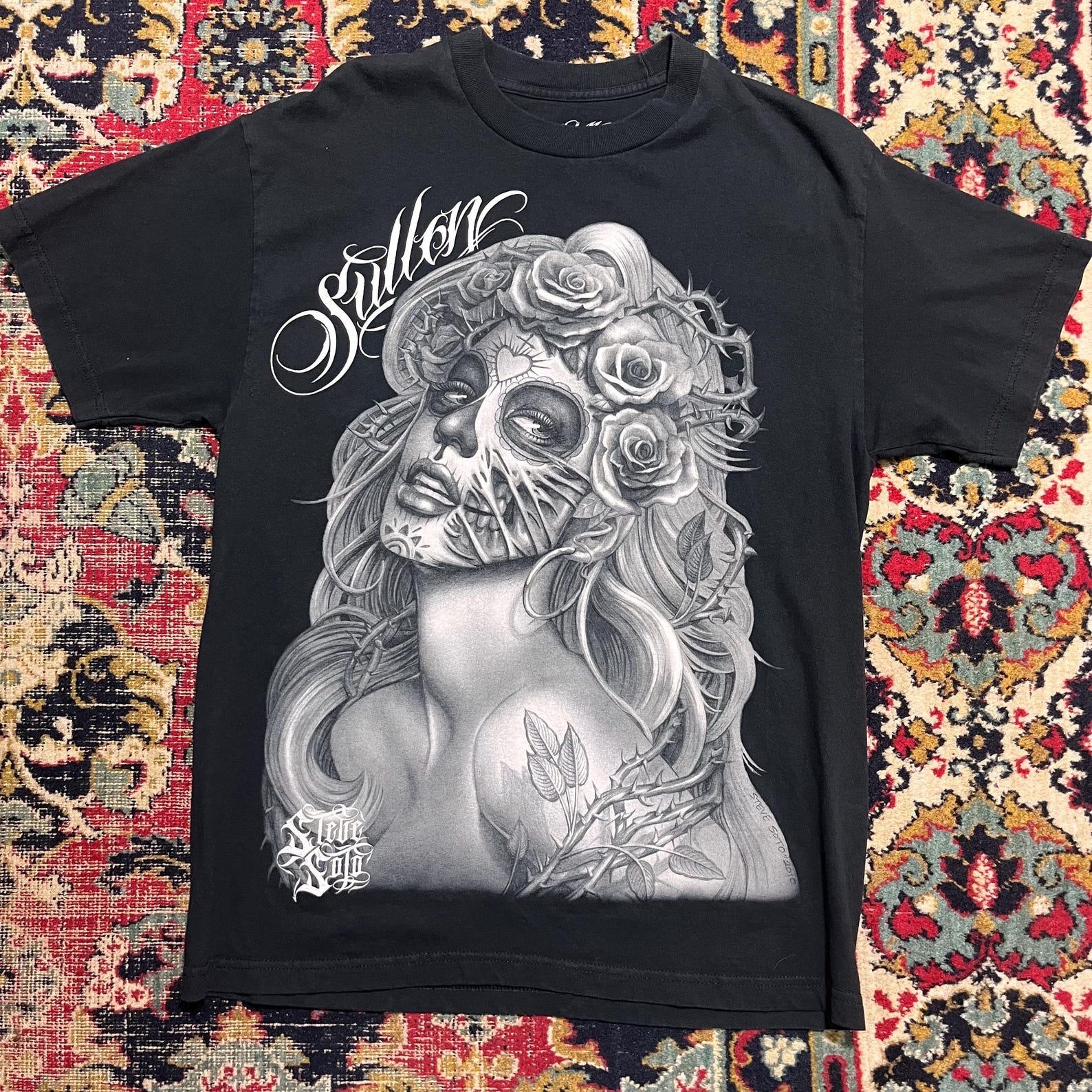 Art Collective T-Shirt Day of the Dead Black Size L XL