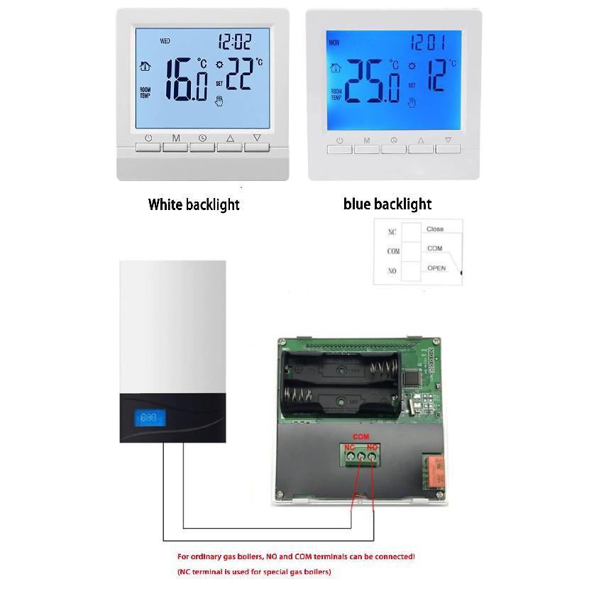 Smart Thermostat Backlight AA Battery Programmable Controller With Child Lock Home Gas Boiler Heating Temperature Controller