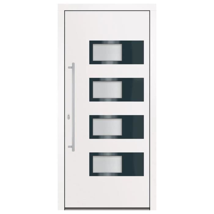 VidaXL Porte d'entrée Blanc 100x210 cm Aluminium et PVC 3157066