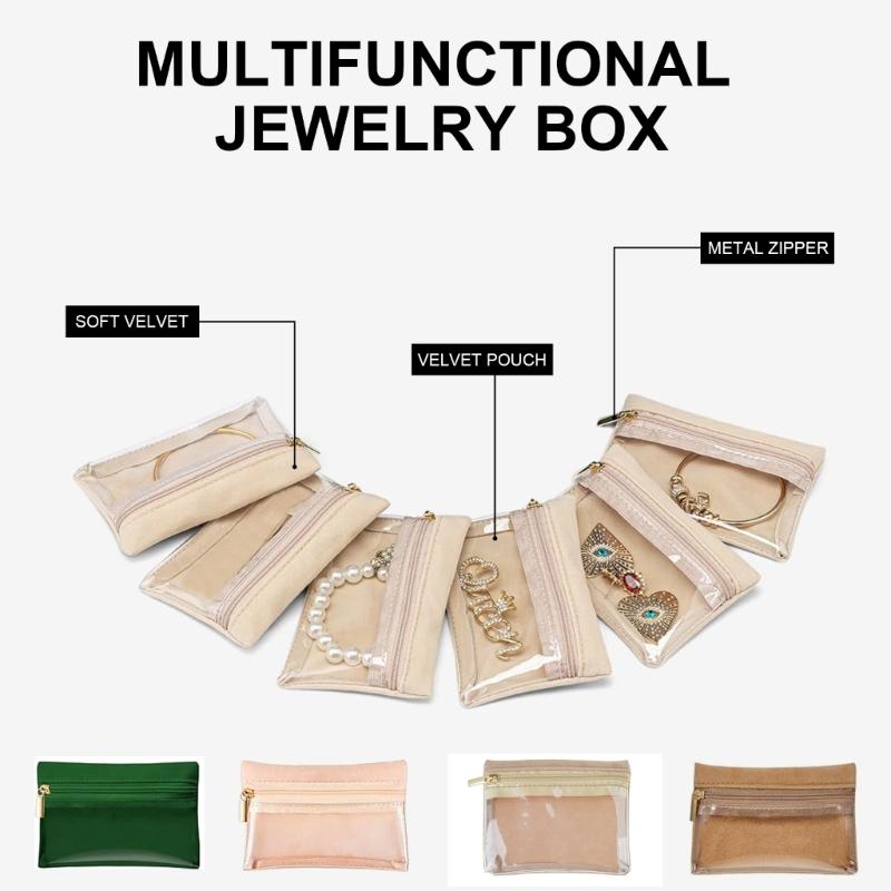 Fashionable Sturdy Jewelry Pouches 12 Pcs Travel Organizers Bags with Zippered for Jewelry and Small Accessories