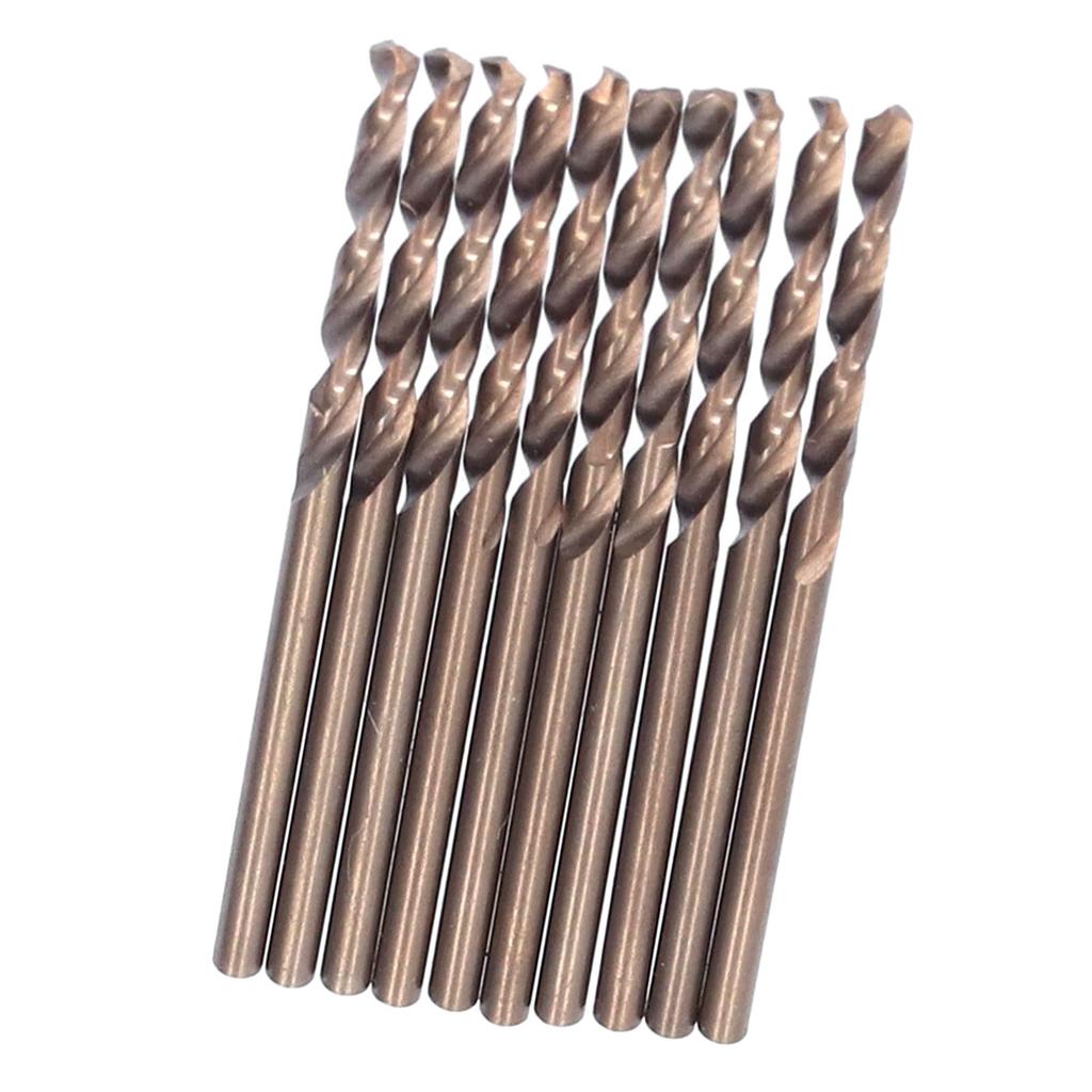 10Pcs Twist Drill Bits Straight Shank HSS Hole Processing Hardware Manual Tools 2mm