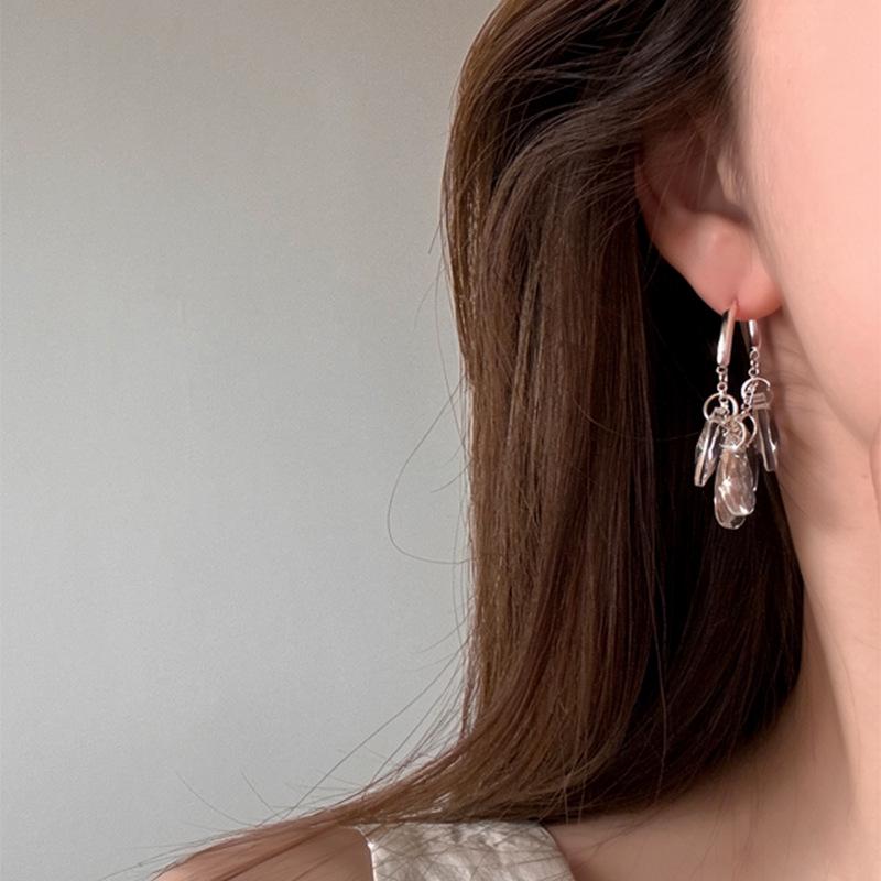 Exquisite Crystal Clear Water Drop Tassel Earrings: Versatile Twinkling Pendants for a Slimmer Face Look - 2026 Style